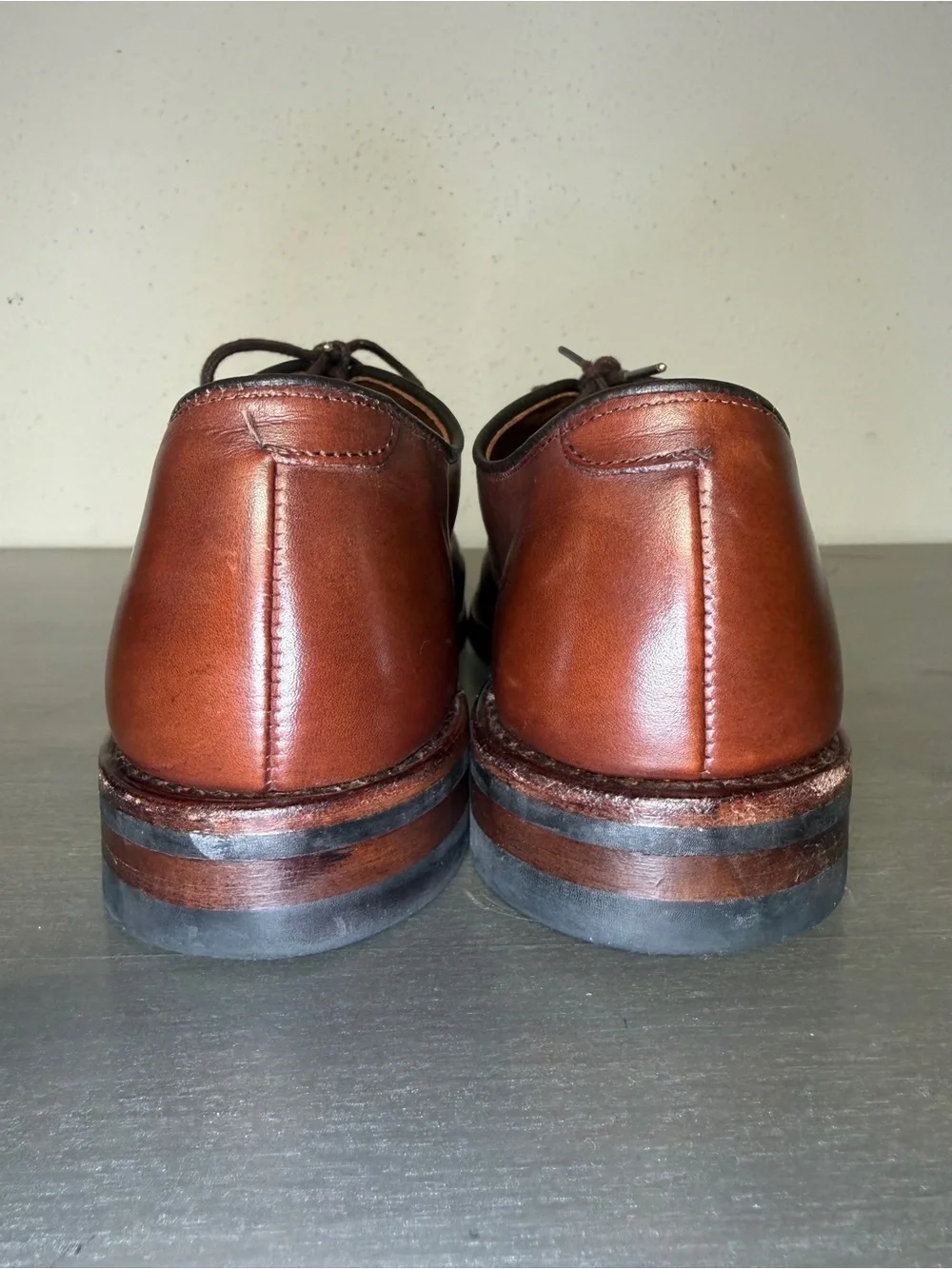 Allen Edmonds Park Avenue 10 D Brown Leather Cap Toe Oxfords Dainite Sole Shoes